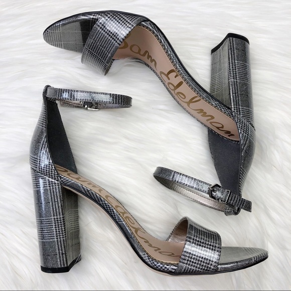 New Sam Edelman Yaro Heels in Pewter Plaid - Picture 9 of 14